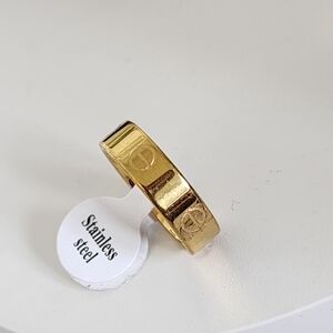 Gold Stainless Steel Love Ring Band